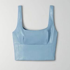 ✨Aritzia Wilfred Shine Bustier Baby Blue Sz Small Top✨